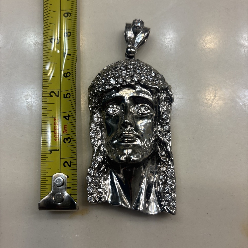 925 sterling silver‎ jesus pendant - Picture 2 of 9